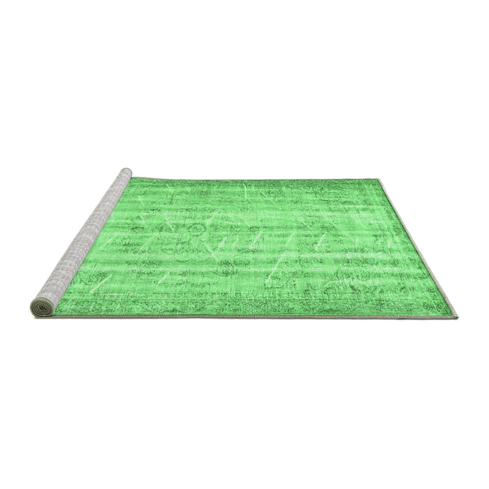 Sideview of Machine Washable Persian Emerald Green Traditional Area Rugs, wshtr3434emgrn