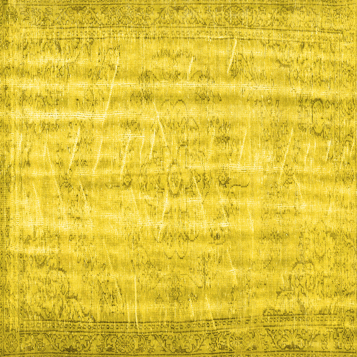 Square Persian Yellow Traditional Rug, tr3434yw