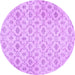 Round Persian Purple Traditional Rug, tr3435pur
