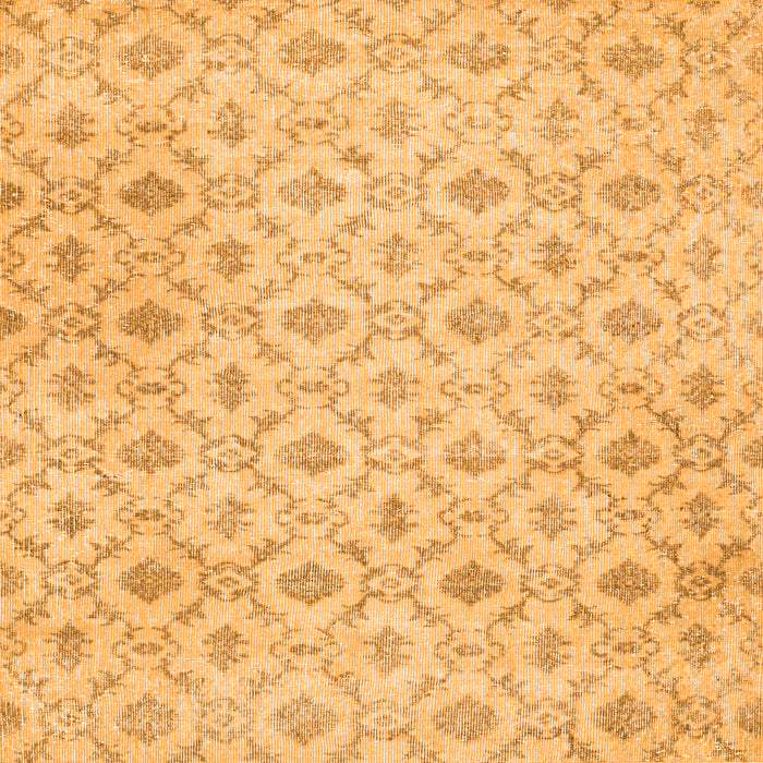 Round Machine Washable Persian Orange Traditional Area Rugs, wshtr3435org