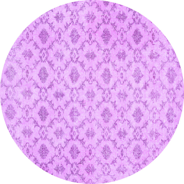 Round Machine Washable Persian Purple Traditional Area Rugs, wshtr3435pur