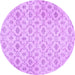 Round Machine Washable Persian Purple Traditional Area Rugs, wshtr3435pur