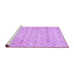 Sideview of Machine Washable Persian Purple Traditional Area Rugs, wshtr3435pur