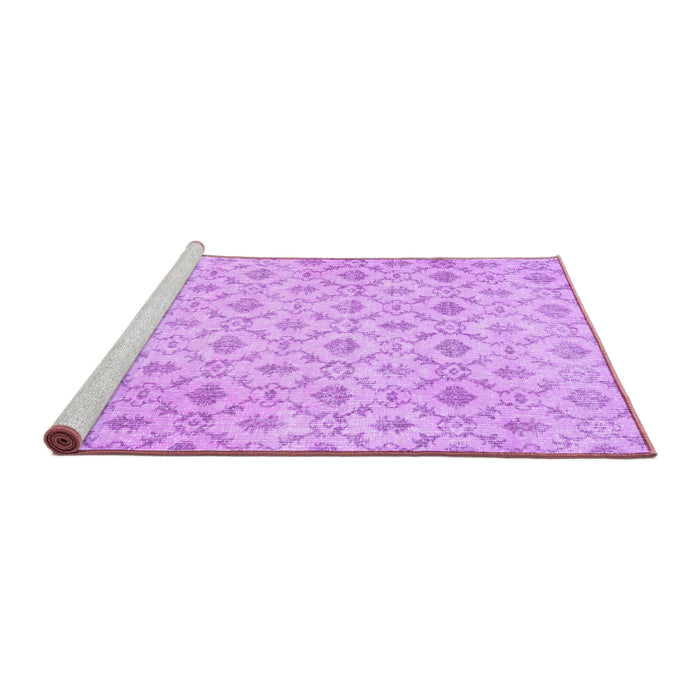 Sideview of Machine Washable Persian Purple Traditional Area Rugs, wshtr3435pur