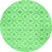 Round Persian Emerald Green Traditional Rug, tr3435emgrn