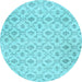 Round Persian Light Blue Traditional Rug, tr3435lblu