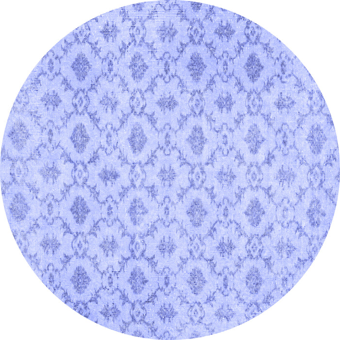 Round Persian Blue Traditional Rug, tr3435blu