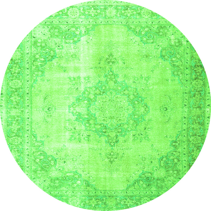 Square Persian Green Traditional Rug, tr3436grn