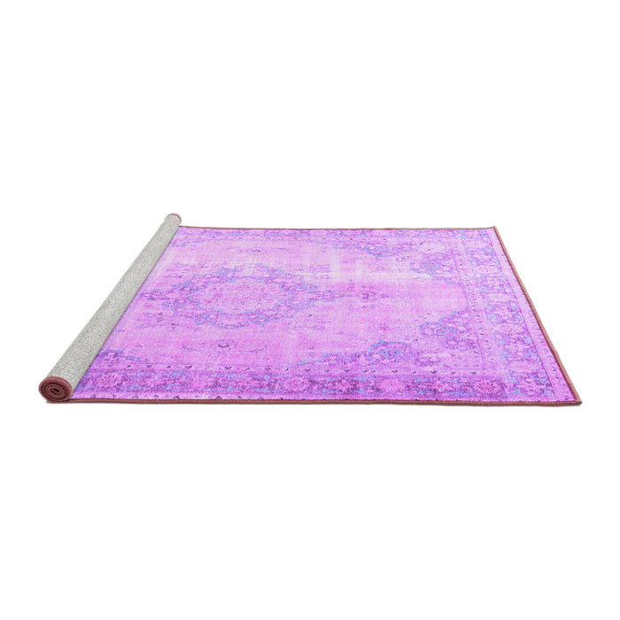 Sideview of Machine Washable Persian Purple Traditional Area Rugs, wshtr3436pur