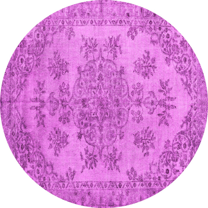 Round Persian Pink Traditional Rug, tr3437pnk