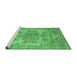 Sideview of Machine Washable Persian Emerald Green Traditional Area Rugs, wshtr3437emgrn