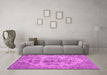 Machine Washable Persian Pink Traditional Rug in a Living Room, wshtr3437pnk