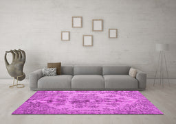 Machine Washable Persian Pink Traditional Rug in a Living Room, wshtr3437pnk
