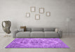 Machine Washable Persian Purple Traditional Area Rugs in a Living Room, wshtr3437pur