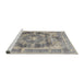 Sideview of Machine Washable Traditional Tan Brown Rug, wshtr3438