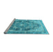 Sideview of Machine Washable Persian Light Blue Traditional Rug, wshtr3438lblu