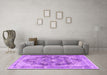 Machine Washable Persian Purple Traditional Area Rugs in a Living Room, wshtr3438pur