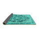 Sideview of Persian Turquoise Traditional Rug, tr3438turq