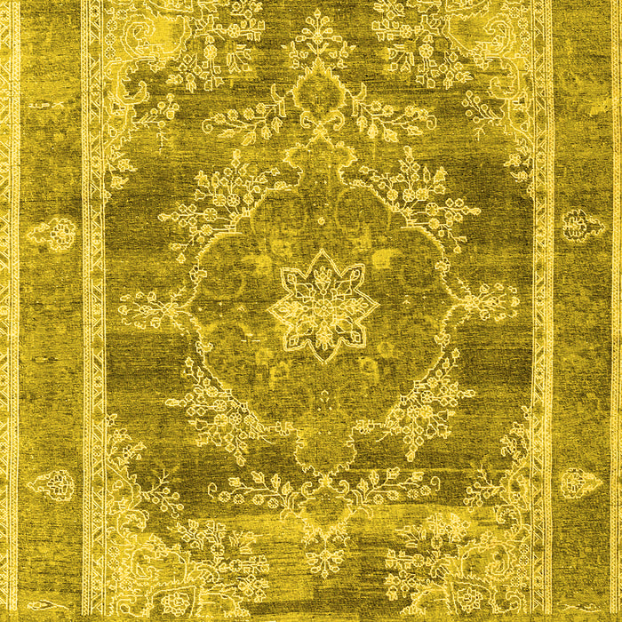 Machine Washable Persian Yellow Traditional Rug, wshtr3438yw