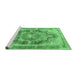 Sideview of Machine Washable Persian Emerald Green Traditional Area Rugs, wshtr3438emgrn