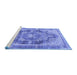 Sideview of Machine Washable Persian Blue Traditional Rug, wshtr3438blu