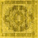 Square Persian Yellow Traditional Rug, tr3438yw