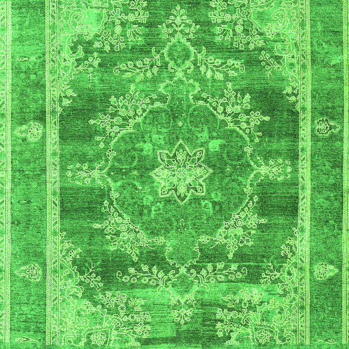 Serging Thickness of Machine Washable Persian Green Traditional Area Rugs, wshtr3438grn