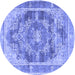 Round Persian Blue Traditional Rug, tr3438blu