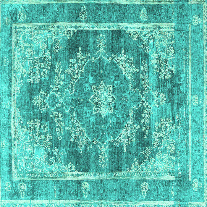 Square Persian Turquoise Traditional Rug, tr3438turq