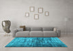 Machine Washable Persian Light Blue Traditional Rug in a Living Room, wshtr3439lblu