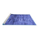 Sideview of Machine Washable Persian Blue Traditional Rug, wshtr3439blu