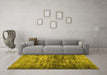 Machine Washable Persian Yellow Traditional Rug in a Living Room, wshtr3439yw