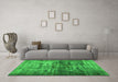 Machine Washable Persian Green Traditional Area Rugs in a Living Room,, wshtr3439grn