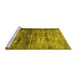 Sideview of Machine Washable Persian Yellow Traditional Rug, wshtr3439yw