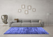 Machine Washable Persian Blue Traditional Rug in a Living Room, wshtr3439blu