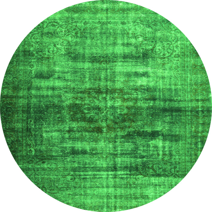 Square Persian Green Traditional Rug, tr3439grn