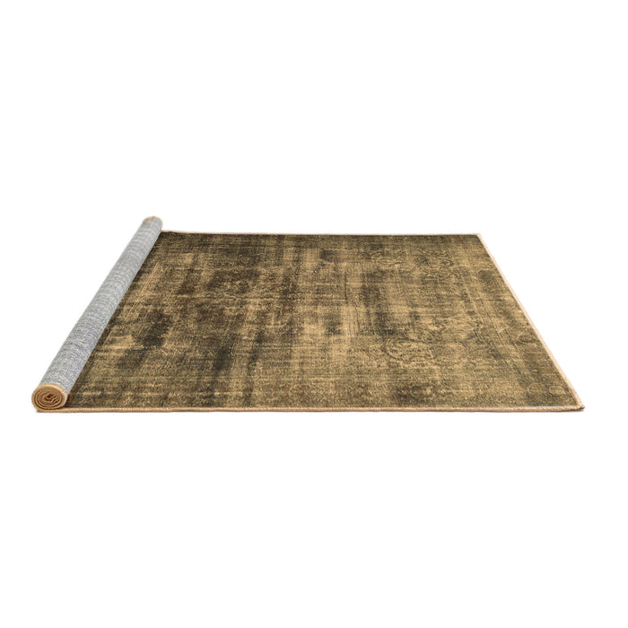 Sideview of Machine Washable Persian Brown Traditional Rug, wshtr3439brn