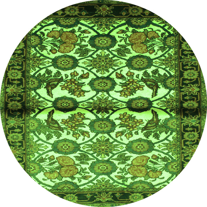 Square Persian Green Traditional Rug, tr343grn