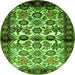 Square Persian Green Traditional Rug, tr343grn