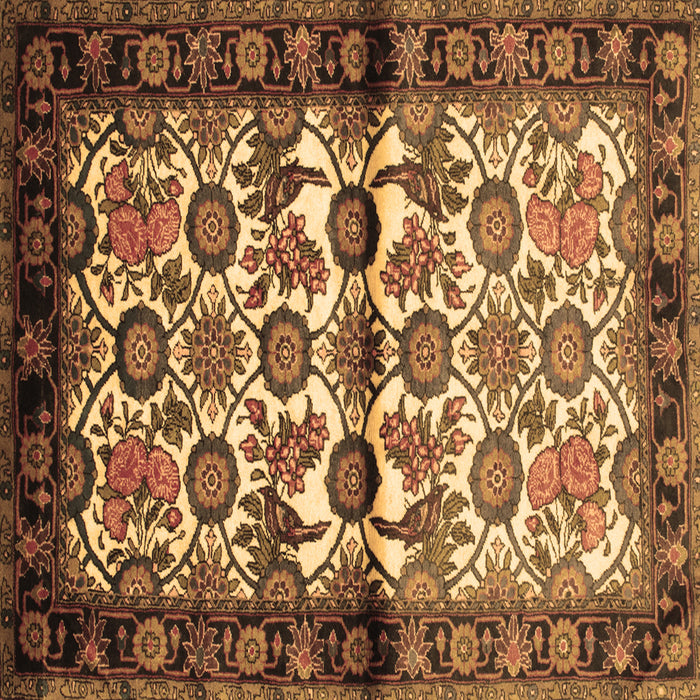 Square Persian Brown Traditional Rug, tr343brn