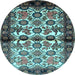 Round Persian Light Blue Traditional Rug, tr343lblu