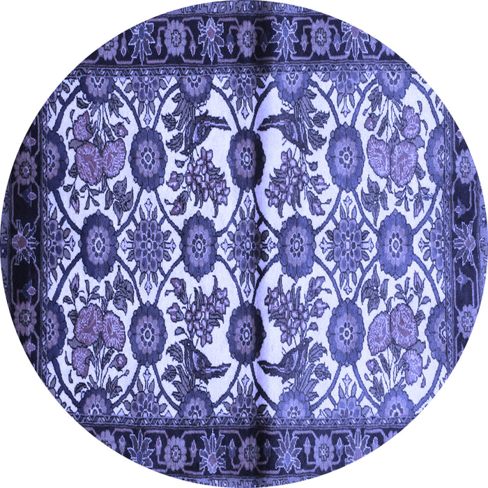 Round Persian Blue Traditional Rug, tr343blu