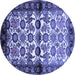 Round Persian Blue Traditional Rug, tr343blu