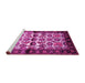 Sideview of Machine Washable Persian Pink Traditional Rug, wshtr343pnk