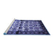 Sideview of Machine Washable Persian Blue Traditional Rug, wshtr343blu