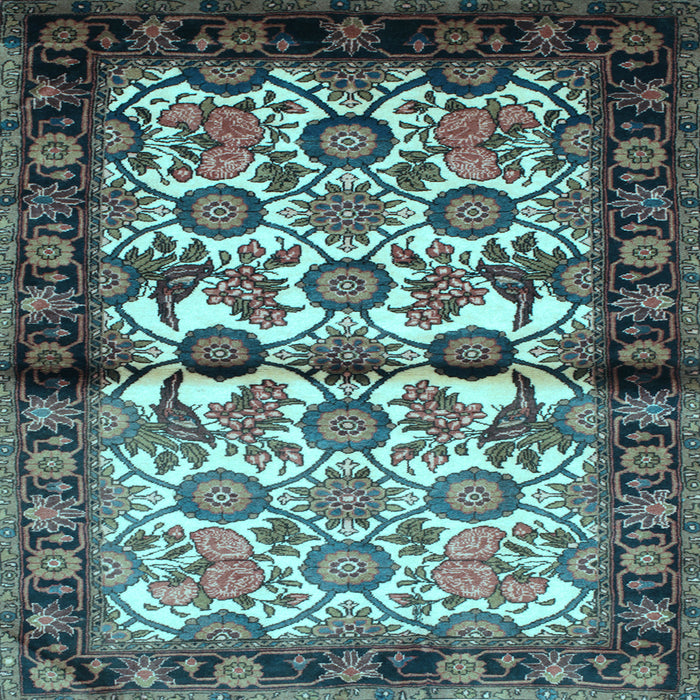 Square Machine Washable Persian Light Blue Traditional Rug, wshtr343lblu