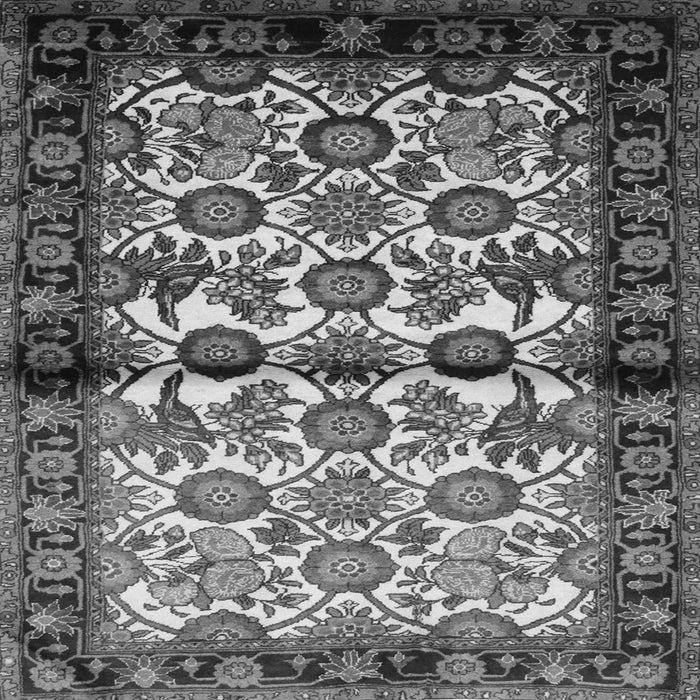 Round Machine Washable Persian Gray Traditional Rug, wshtr343gry