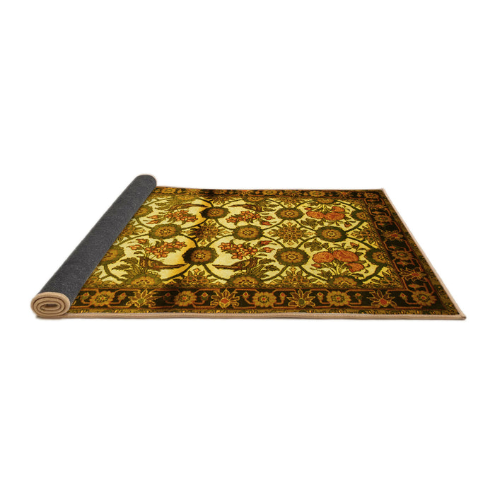 Sideview of Persian Yellow Traditional Rug, tr343yw