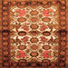 Round Machine Washable Persian Orange Traditional Area Rugs, wshtr343org