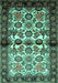 Machine Washable Persian Turquoise Traditional Area Rugs, wshtr343turq